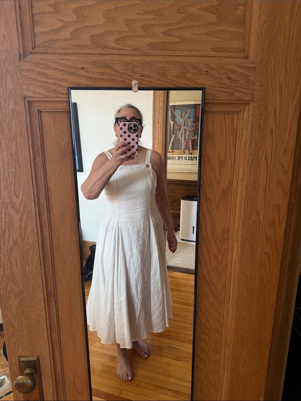 Ina | white 100% Linen dress size L